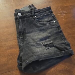 Black Denim Jean Shorts